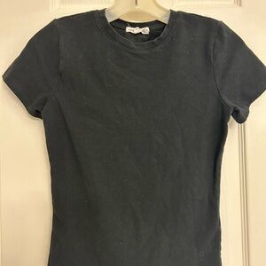 Good American Black Crew Neck Tee